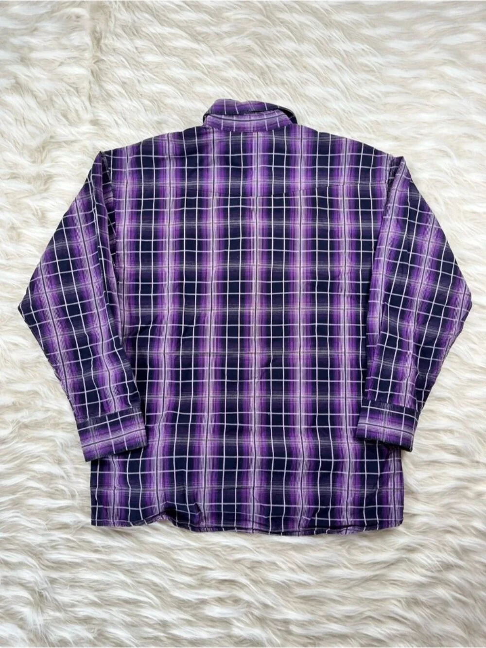 Panhandle Slim Pearl Snap Shirt Men's S Purple Plaid